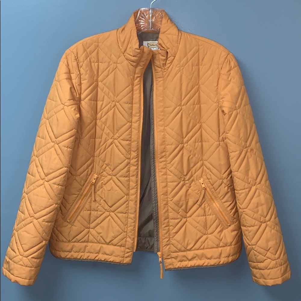Talbots Petites Orange Quilted Jacket Size P 8-10